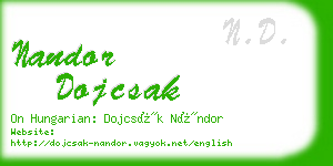 nandor dojcsak business card